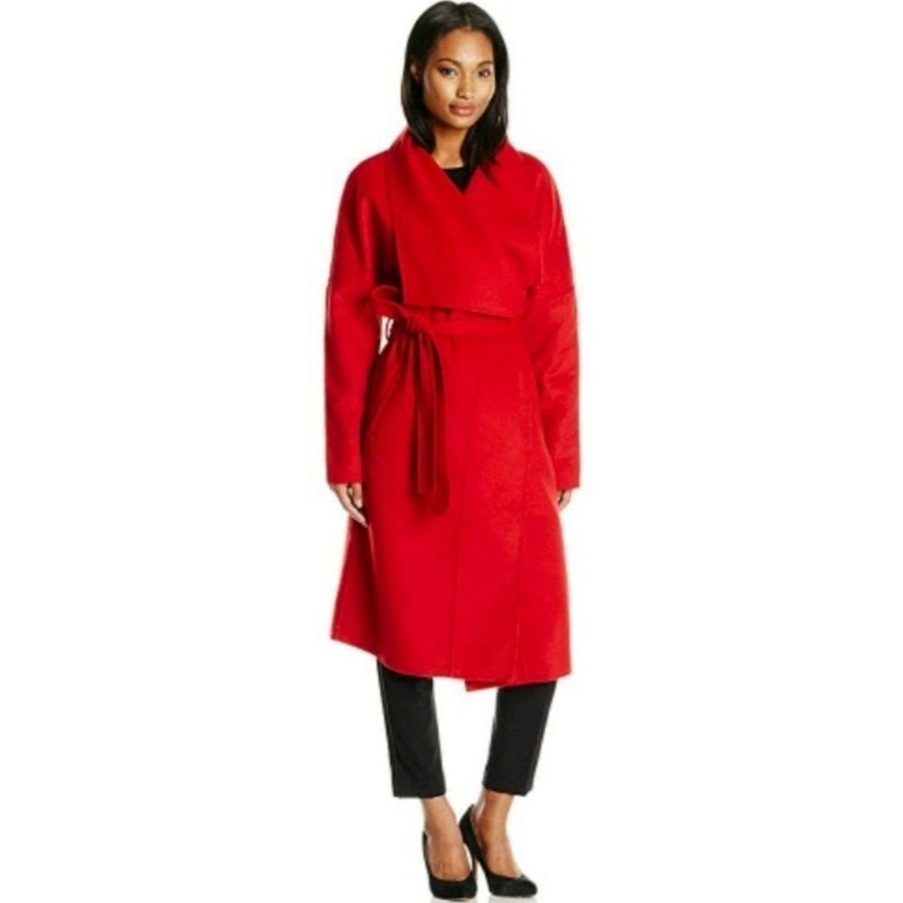 NWOT Badgley Mischka Red Trench Coat